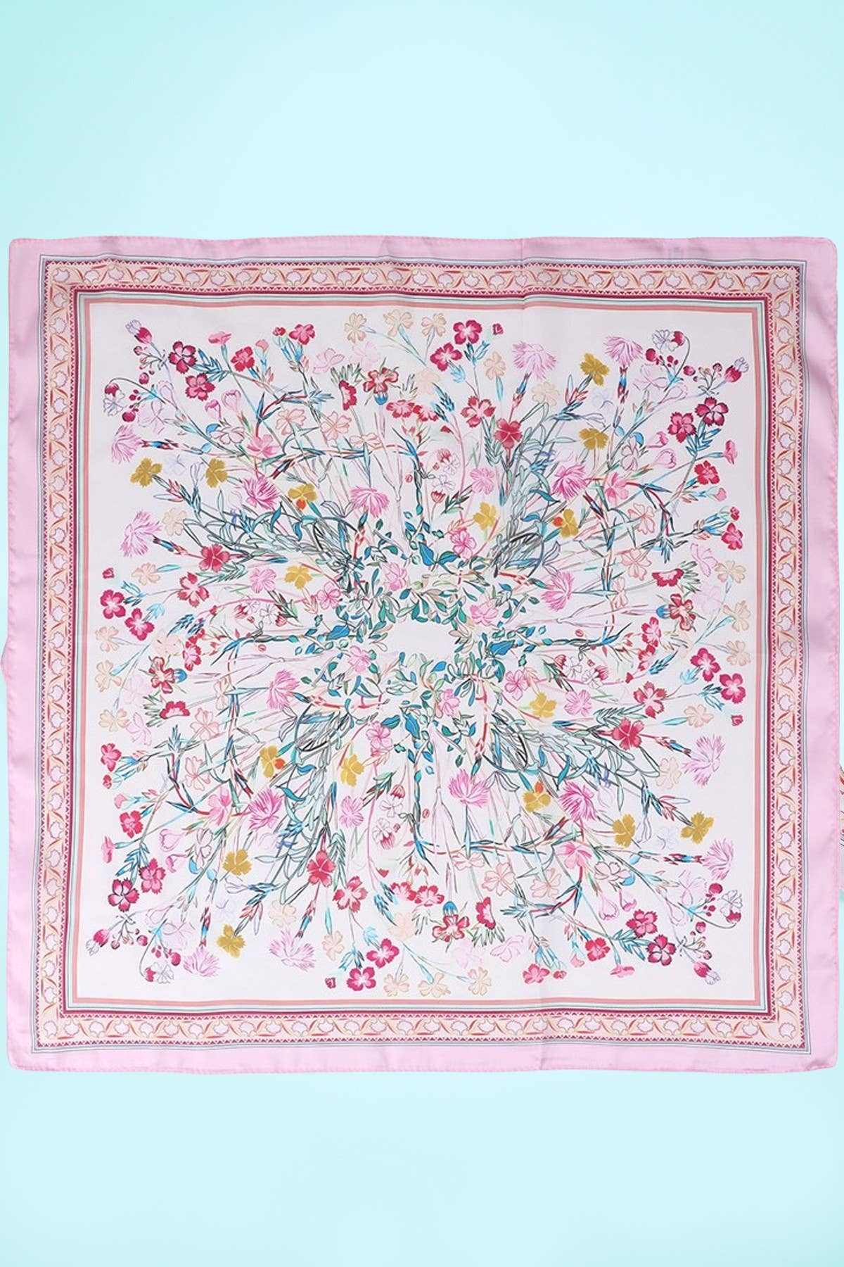 Floral Flower Silk Finish Bandana Scarf | 40SC725