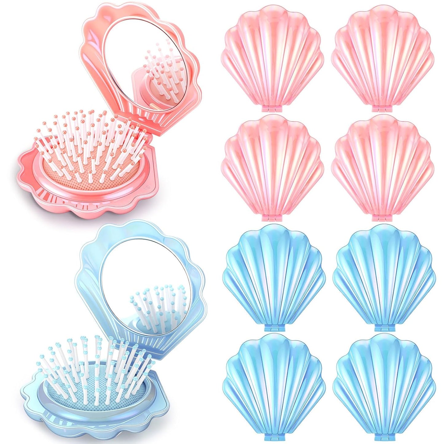 Clam Shell Brush and Mirror
