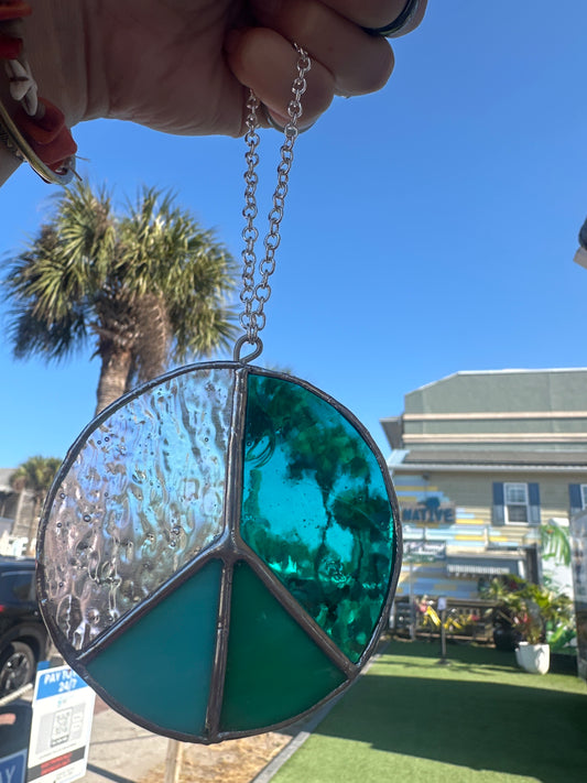 Lizard Glass Design - Peace Sign Stained glass