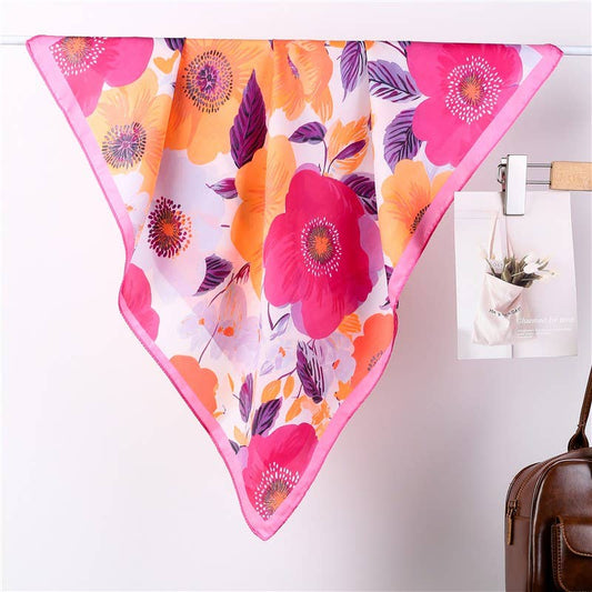 Botanical Retro Floral Silky Feel Bandana Scarf | 40SC722