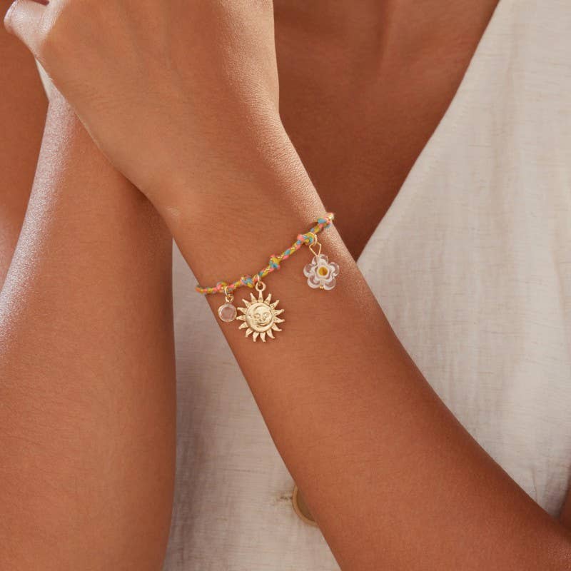 18K STAINLESS STEEL CORDED CHARM BRACELET | 40B5190
