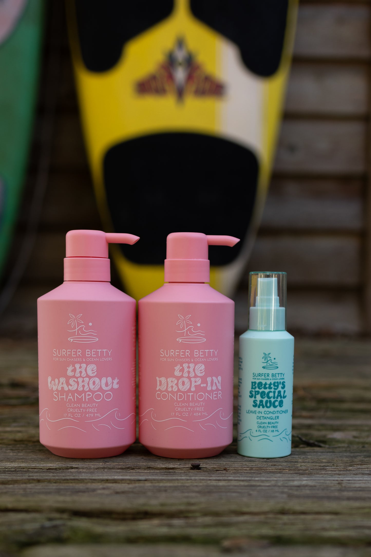 Surfer Betty Hydrating Shampoo, Conditioner and Leave-in Conditioner Bundle