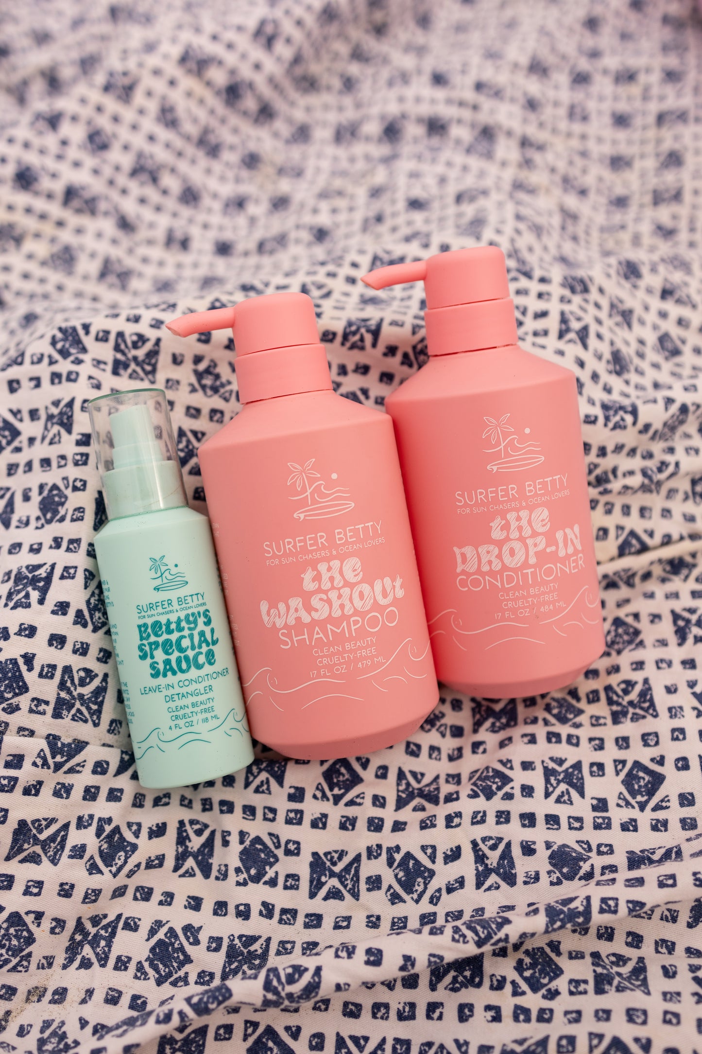 Surfer Betty Hydrating Shampoo, Conditioner and Leave-in Conditioner Bundle