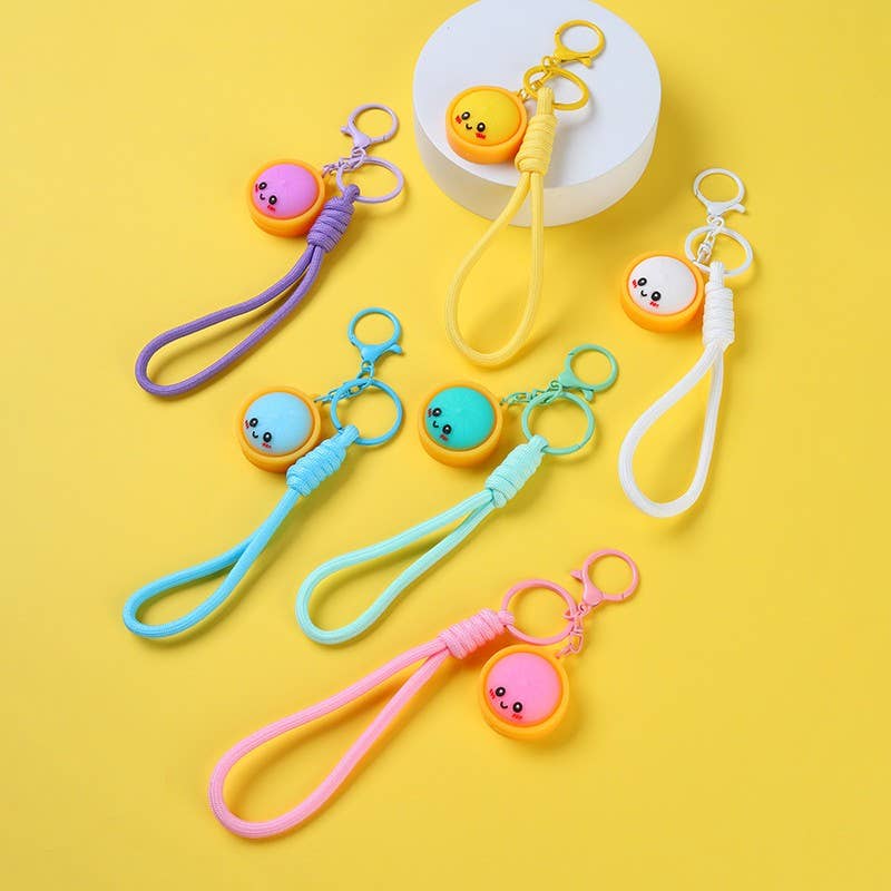 Cute Dumpling Character Wristlet Keychains 6Pc Set | 40KC191