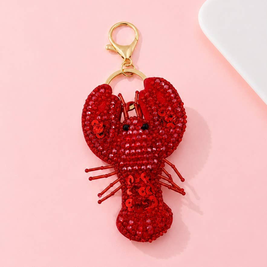 Beaded Fish Seashell Lobster Keychains