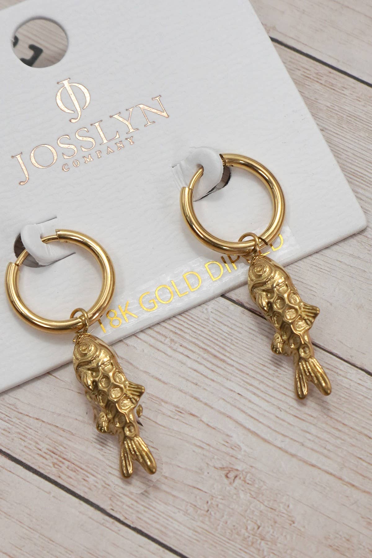 18K STAINLESS STEEL TARNISH FREE FISH EARRINGS