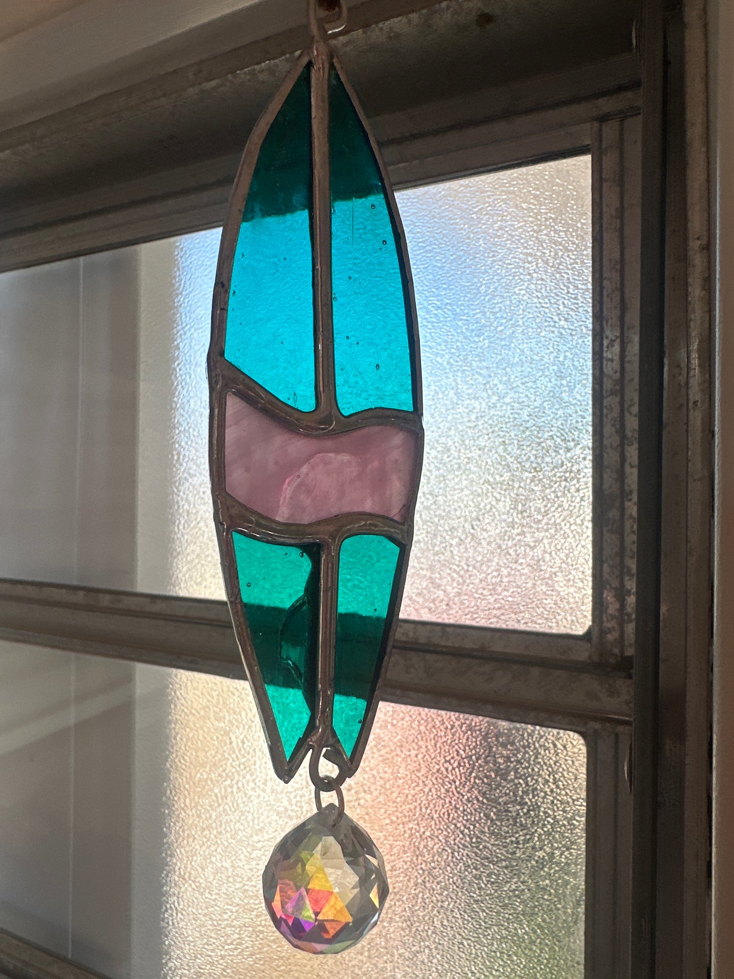 Lizard Glass Design - Surfboard stained glass