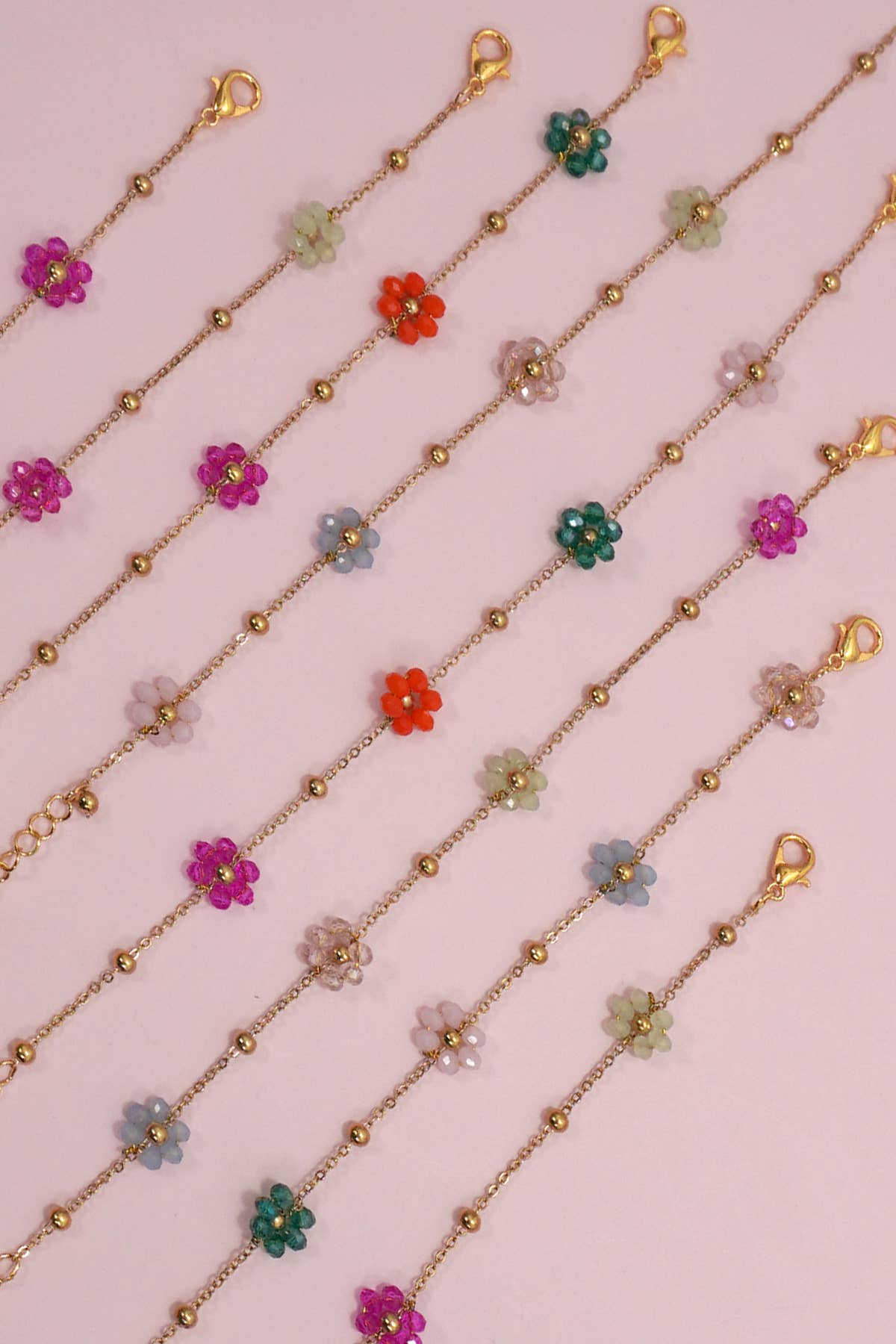 SUMMER MULTI BEADED FLOWER CHARM BRACELETS | 40B108