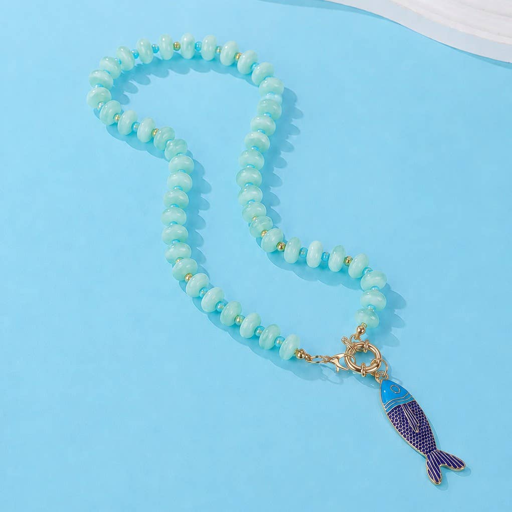 Stainless Steel Tarnish Free Fish Beaded Necklaces| 40NK9752