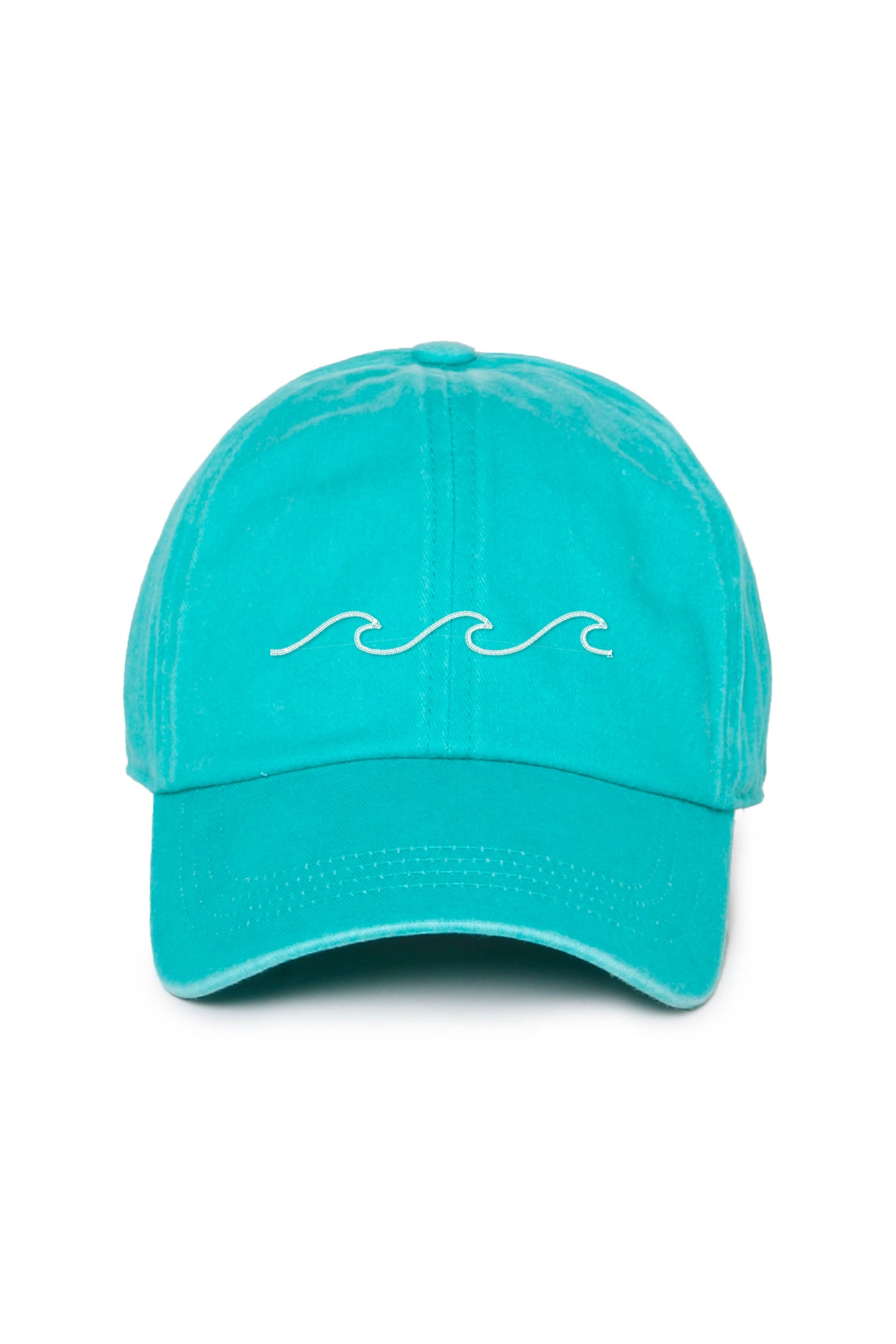 "Waves" Embroidery Washed Baseball Cap hat