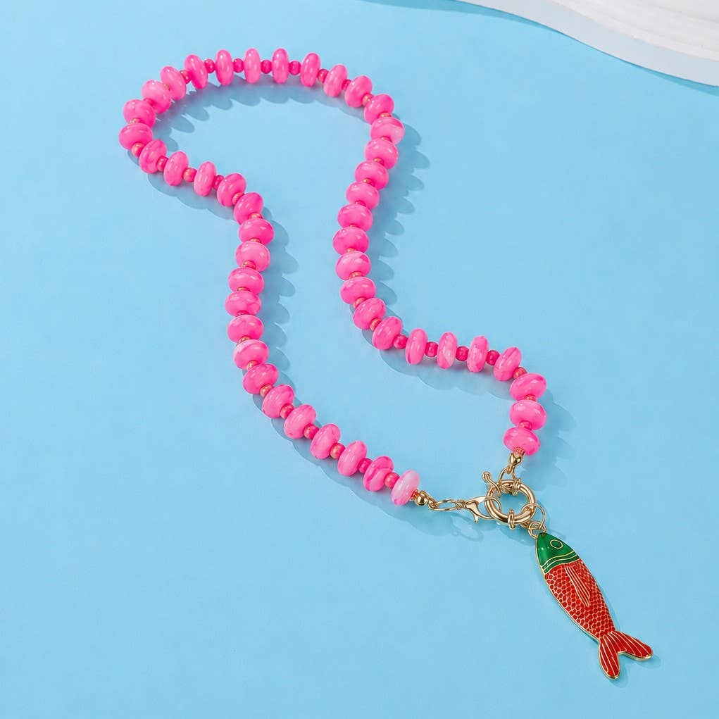 Stainless Steel Tarnish Free Fish Beaded Necklaces| 40NK9752