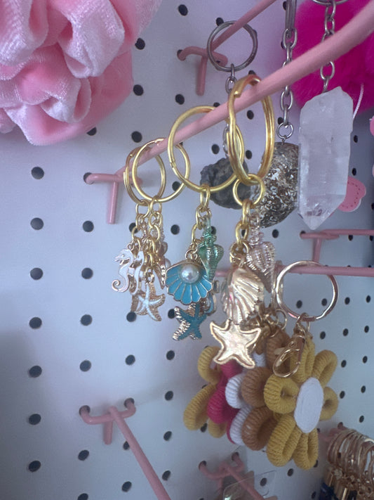 Keychain - shells starfish