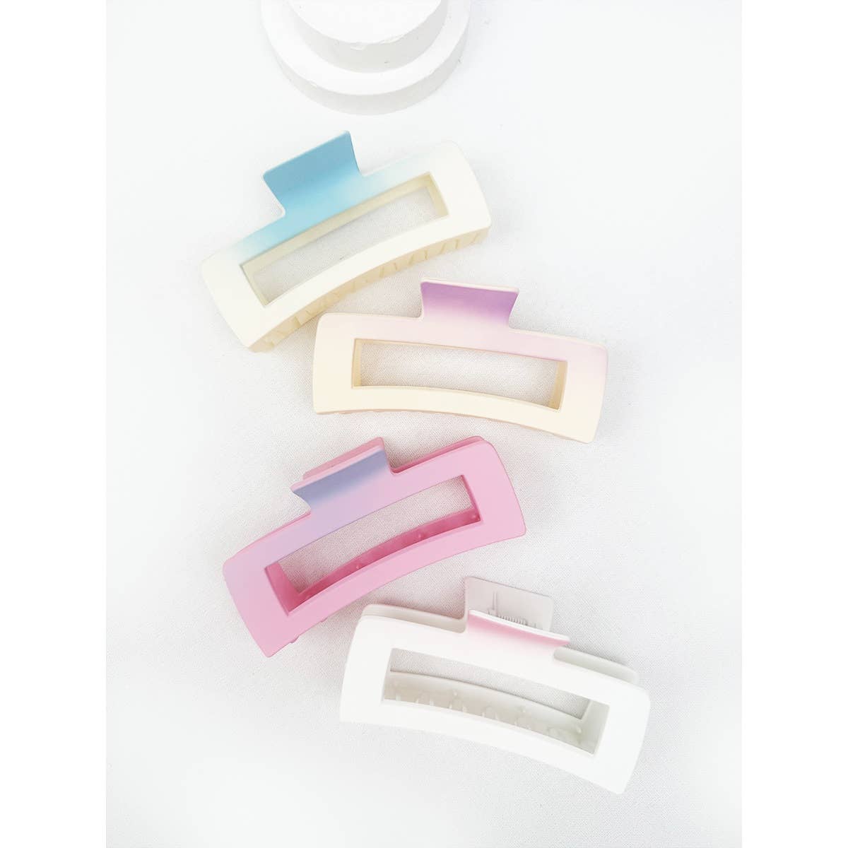 Jumbo Two Tone Ombre Cut Out Rectangle Hair Claw