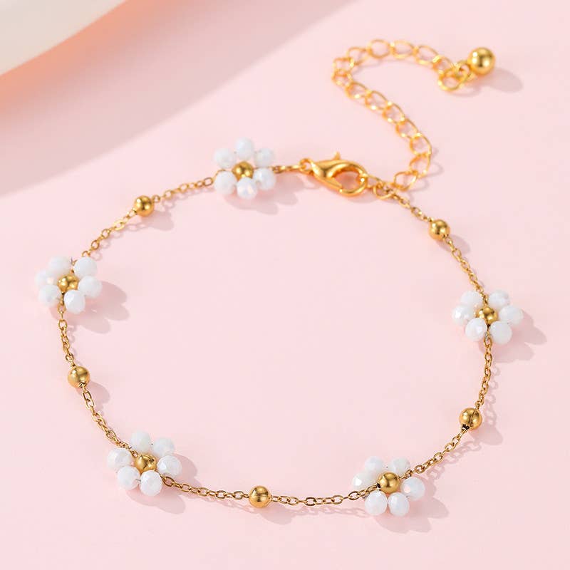 SUMMER MULTI BEADED FLOWER CHARM BRACELETS | 40B108
