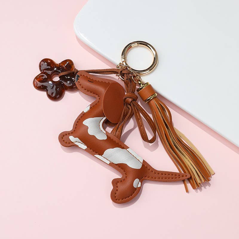 DAPPLED DACHSHUND VEGAN LEATHER BAG CHARM | 40KC174