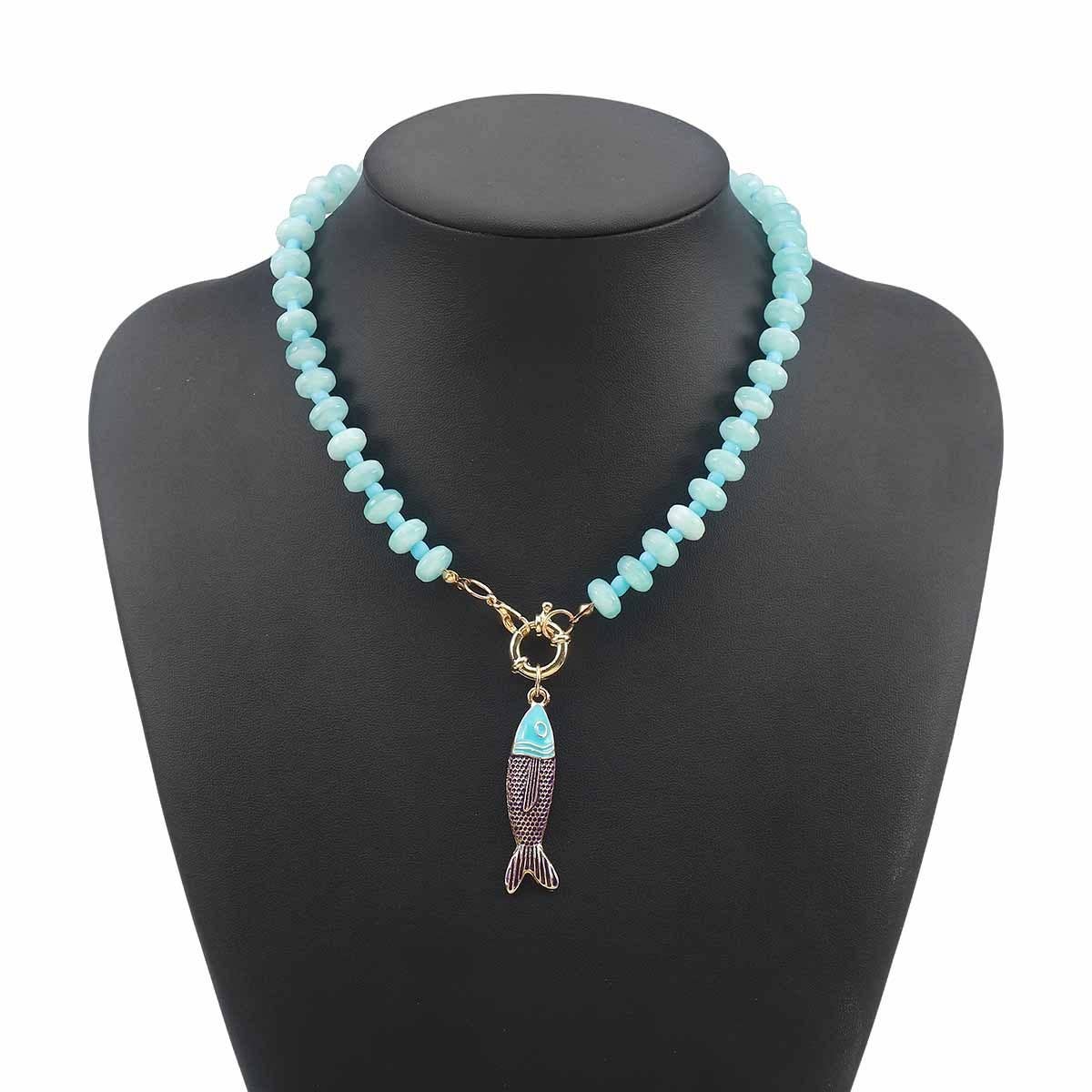 Stainless Steel Tarnish Free Fish Beaded Necklaces| 40NK9752