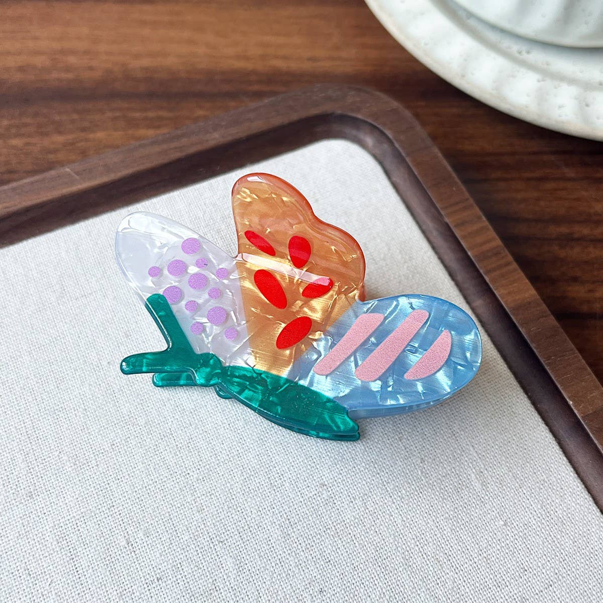 ABTRACT BUTTERFLY RESIN HAIR CLAW