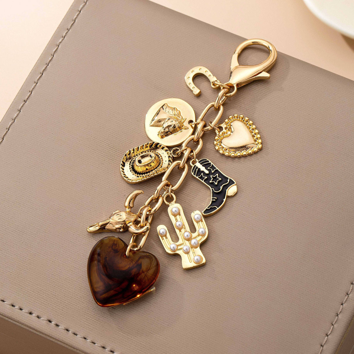 WESTERN HEART CROSS HAT BOOT HEART BAG CHARM | 80K096