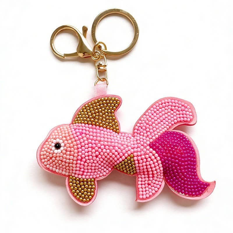 Beaded Fish Seashell Lobster Keychains
