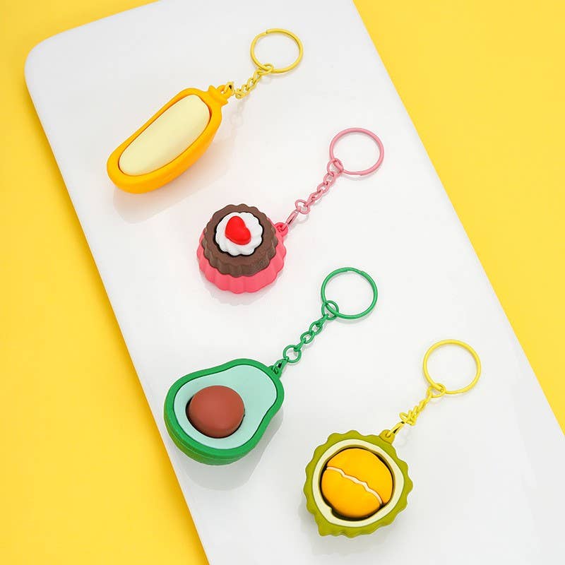 3D Fruit Tart Fidget Keychains | 40KC184