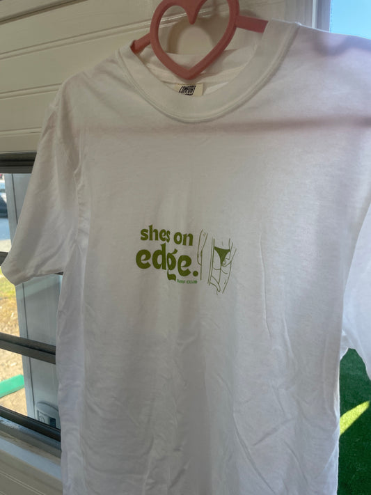 Shes on Edge - Green logo Tee Shirt - Sally Lime