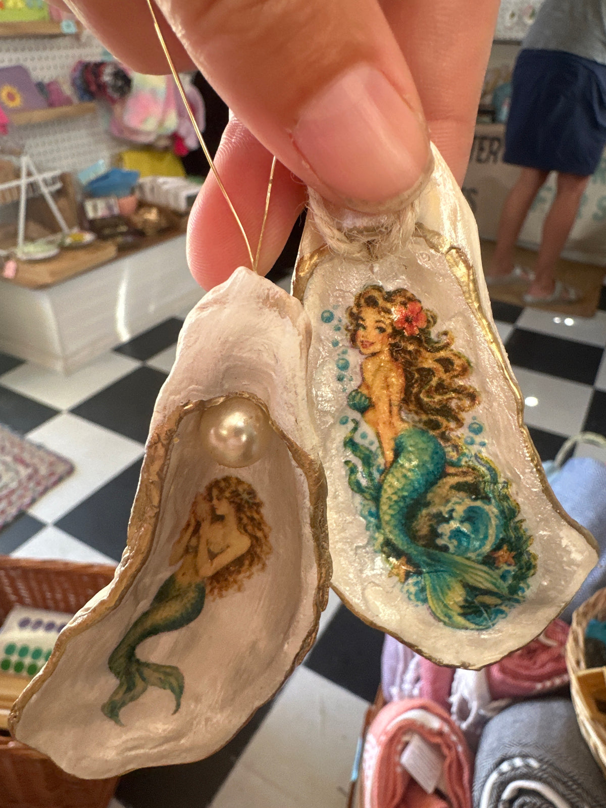 Laura and Kate creations - oyster shell ornaments