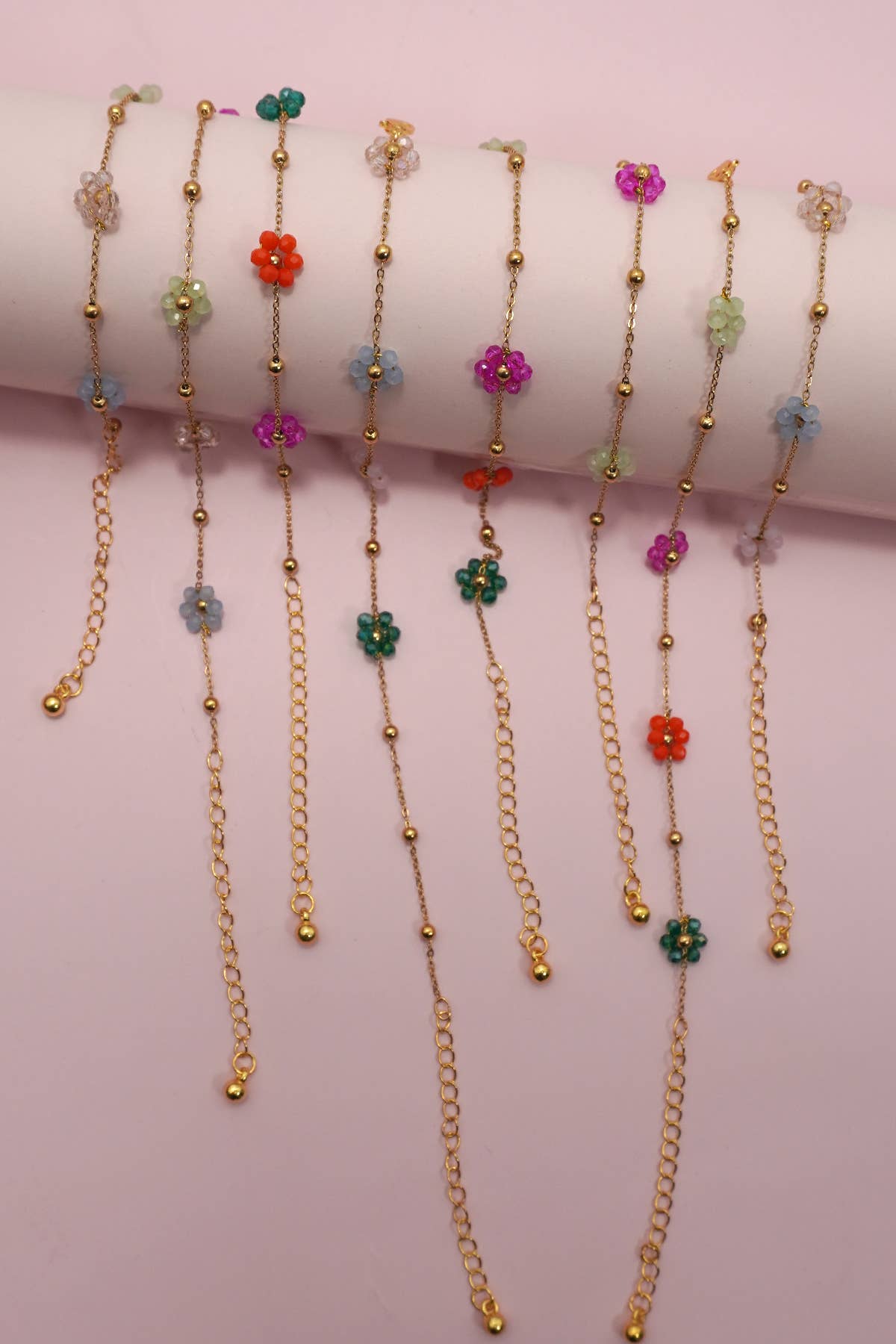 SUMMER MULTI BEADED FLOWER CHARM BRACELETS | 40B108