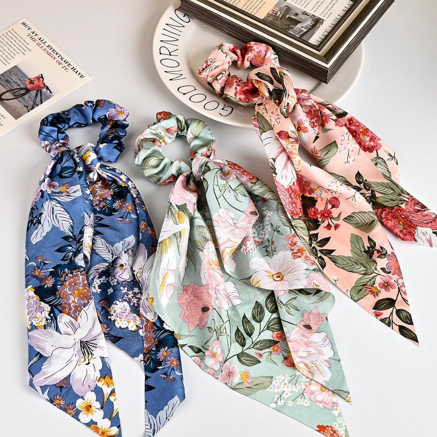 Floral Hair Tie Scarf