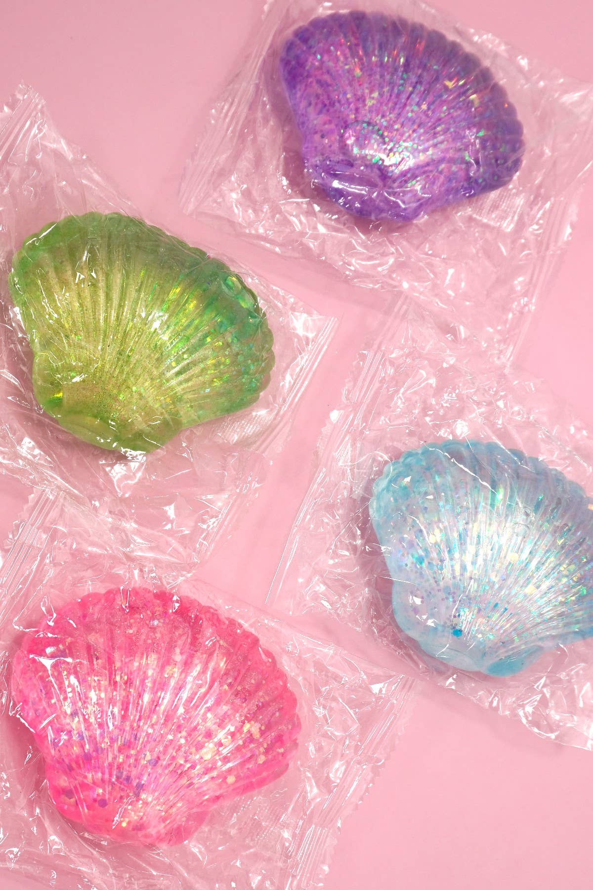 Squishy Glitter Seashell Stress Relief Toy 12pc Set|40BTS420