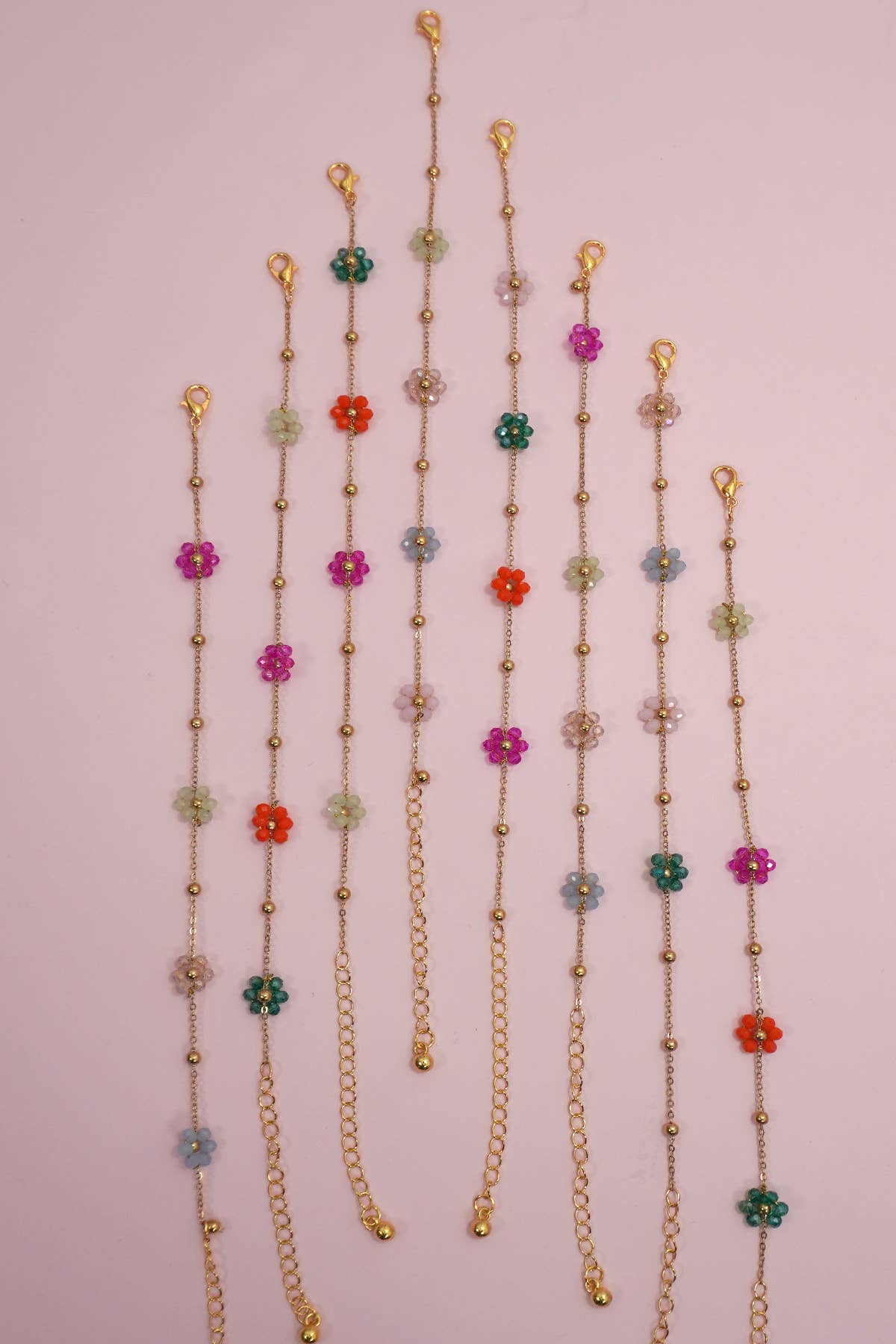 SUMMER MULTI BEADED FLOWER CHARM BRACELETS | 40B108