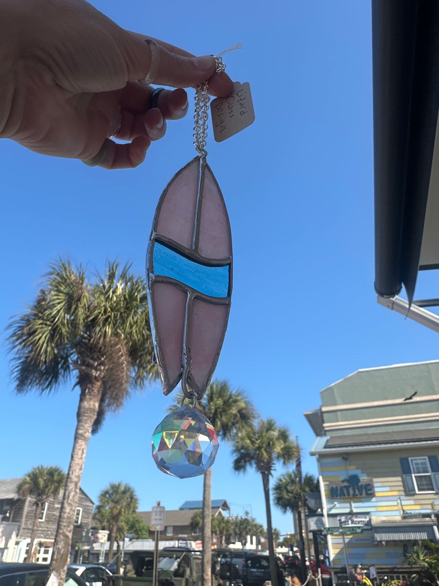 Lizard Glass Design - Surfboard stained glass