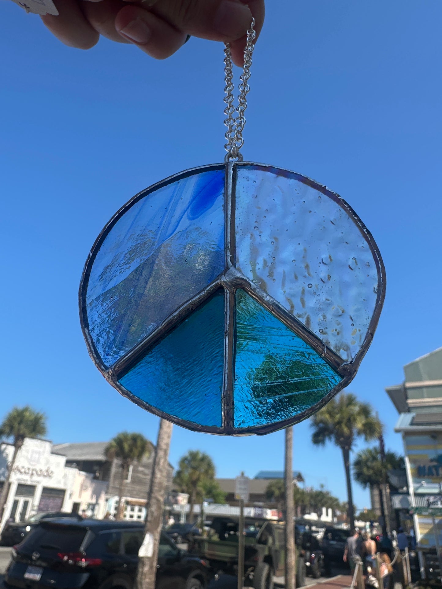 Lizard Glass Design - Peace Sign Stained glass