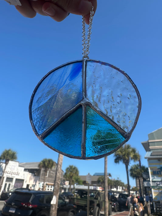 Lizard Glass Design - Peace Sign Stained glass