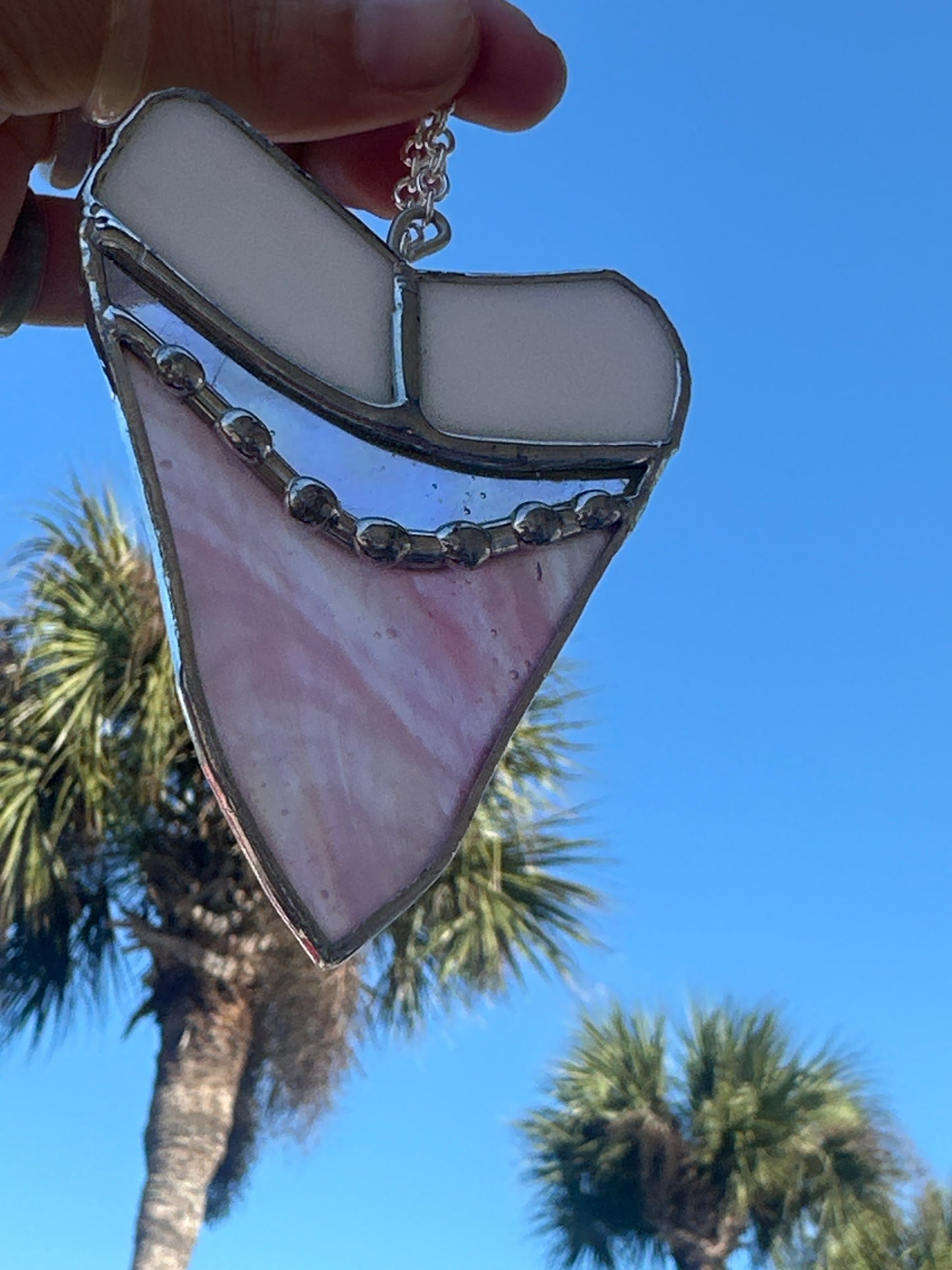 Lizard Glass Design - Shark tooth stained glass