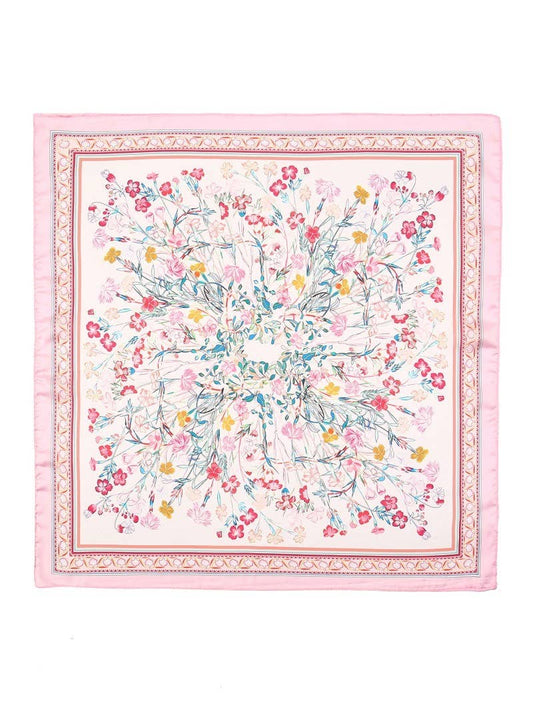 Floral Flower Silk Finish Bandana Scarf | 40SC725