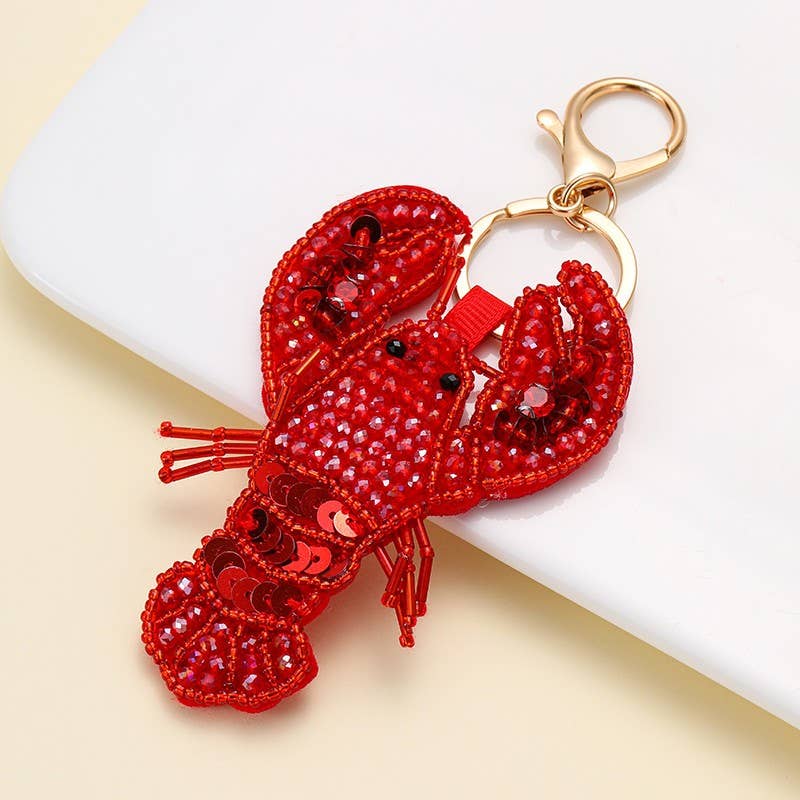 Beaded Fish Seashell Lobster Keychains