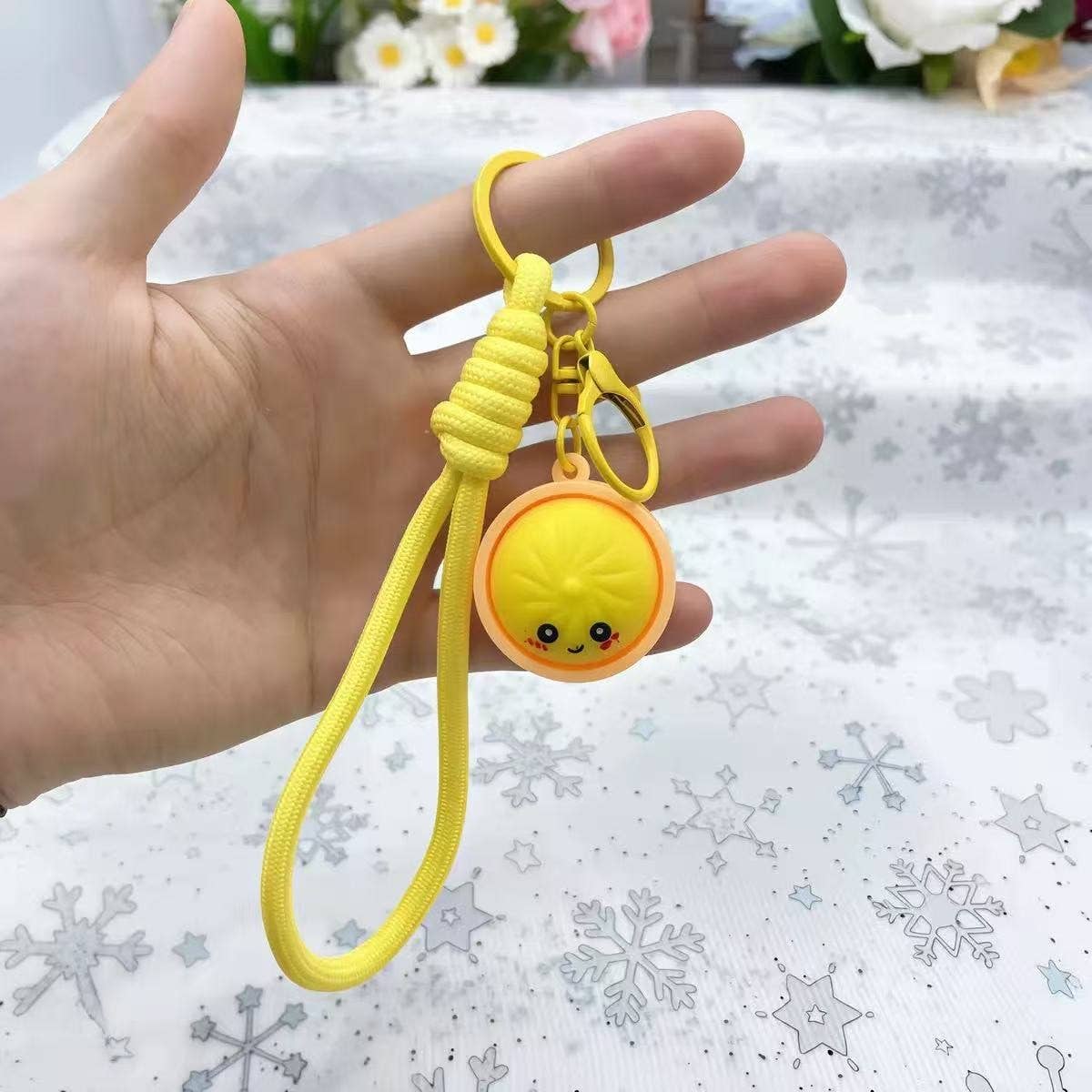 Cute Dumpling Character Wristlet Keychains 6Pc Set | 40KC191