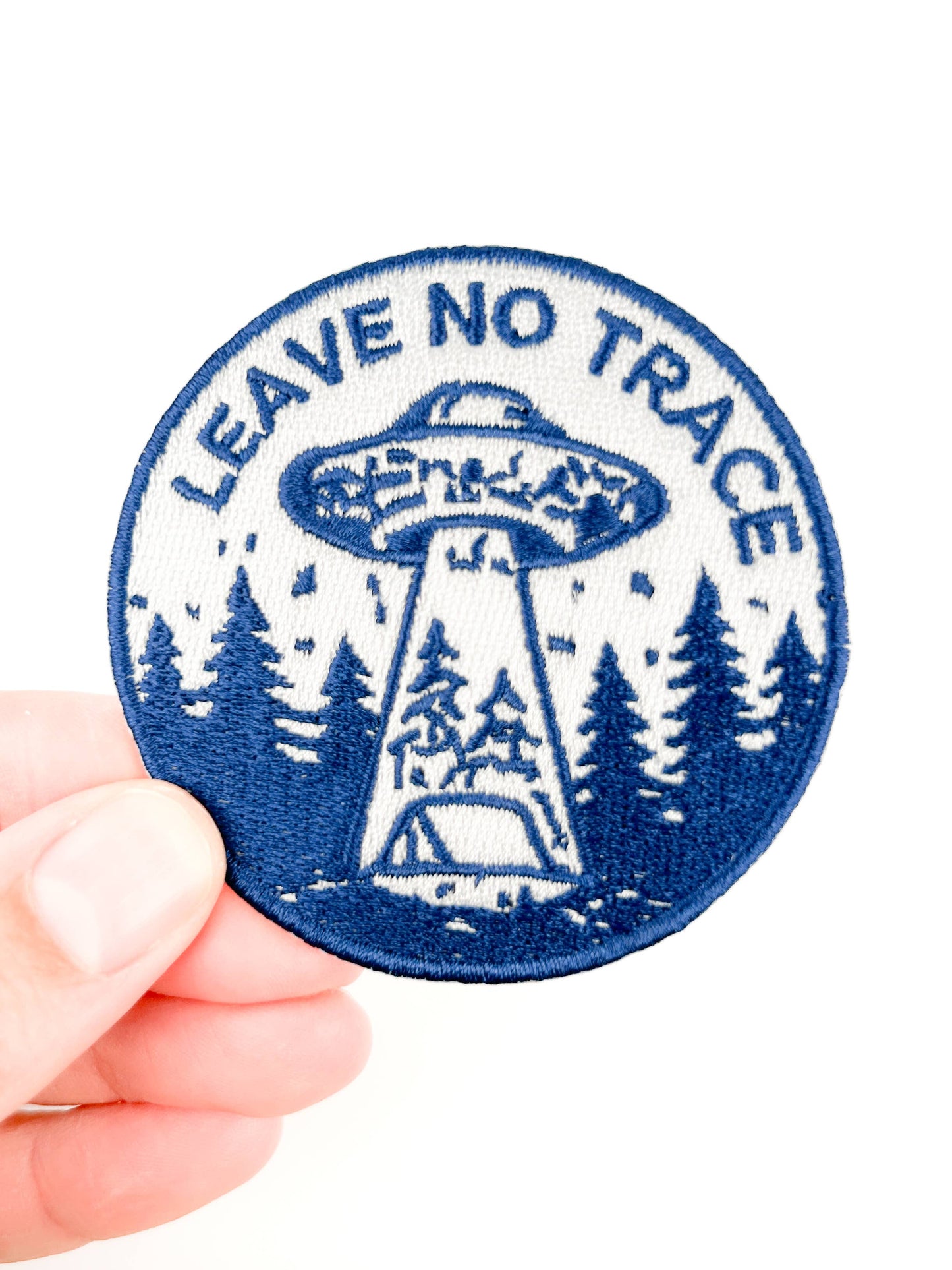 Leave No Trace UFO Patch Embroidered Camping UFO