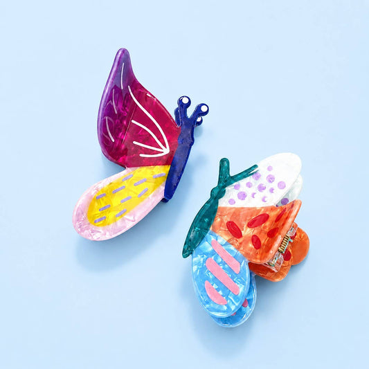 ABTRACT BUTTERFLY RESIN HAIR CLAW