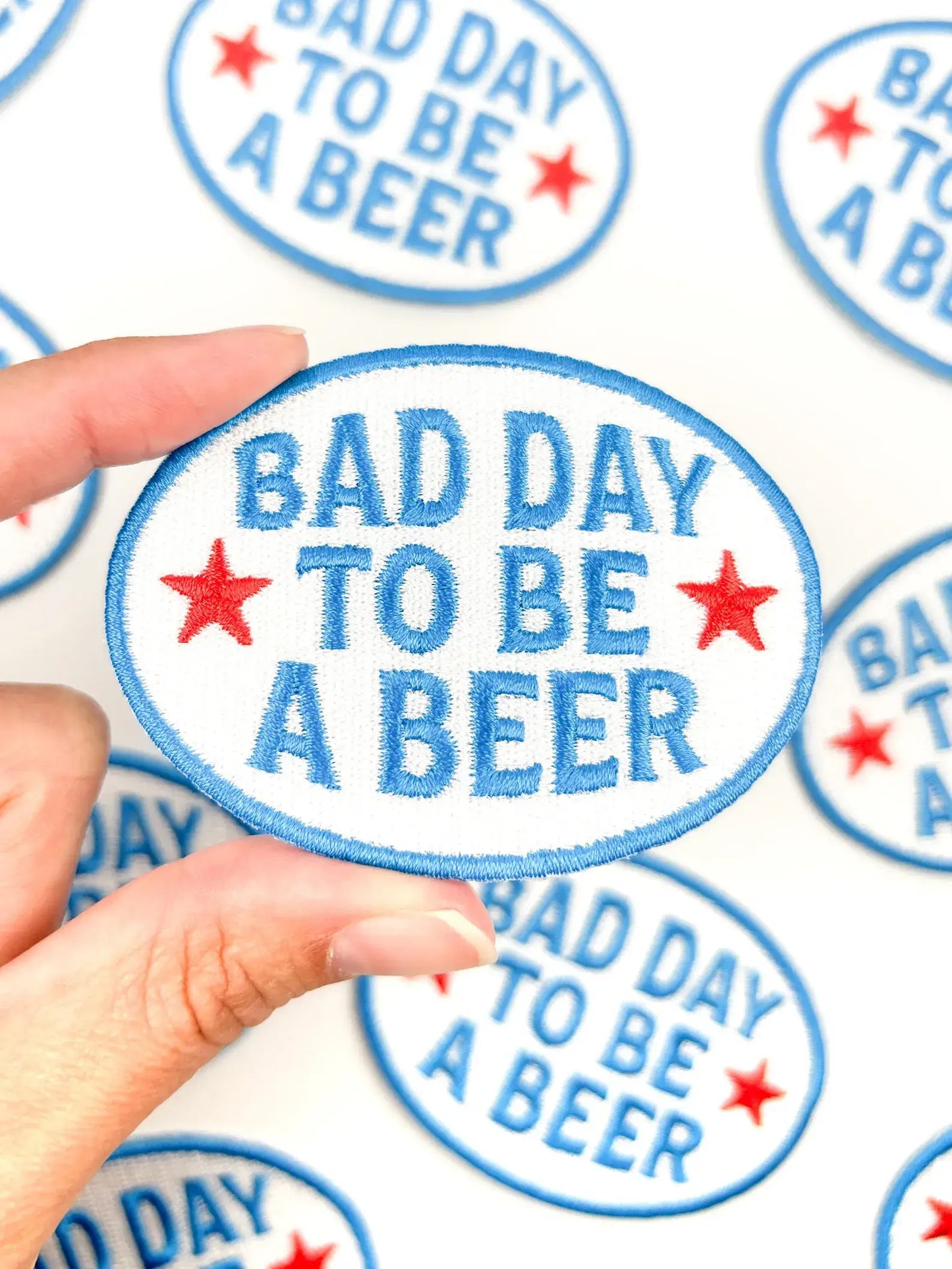 Bad Day to Be a Beer Embroidered Iron-On Patch Tailgate