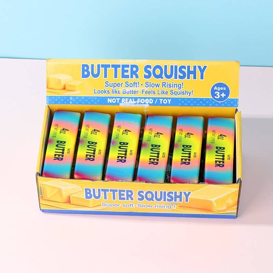 Pressure Squishy Toy Rainbow Butter 12-pc Set