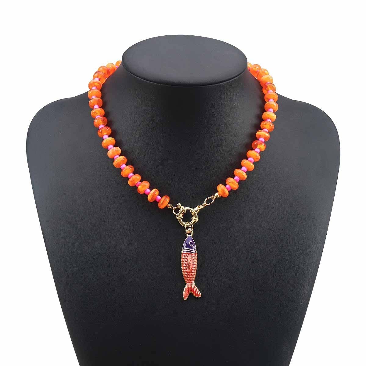Stainless Steel Tarnish Free Fish Beaded Necklaces| 40NK9752