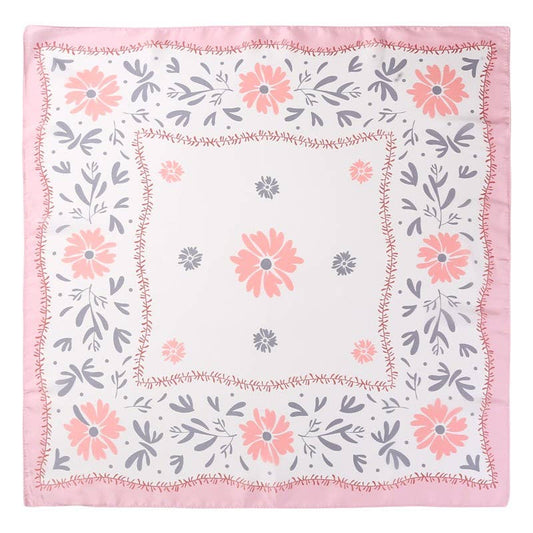 Floral Print Silk-Finish Bandana Scarf | 40SC719