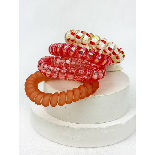 Fruit Print and mixed Shades Spiral Hair Ties