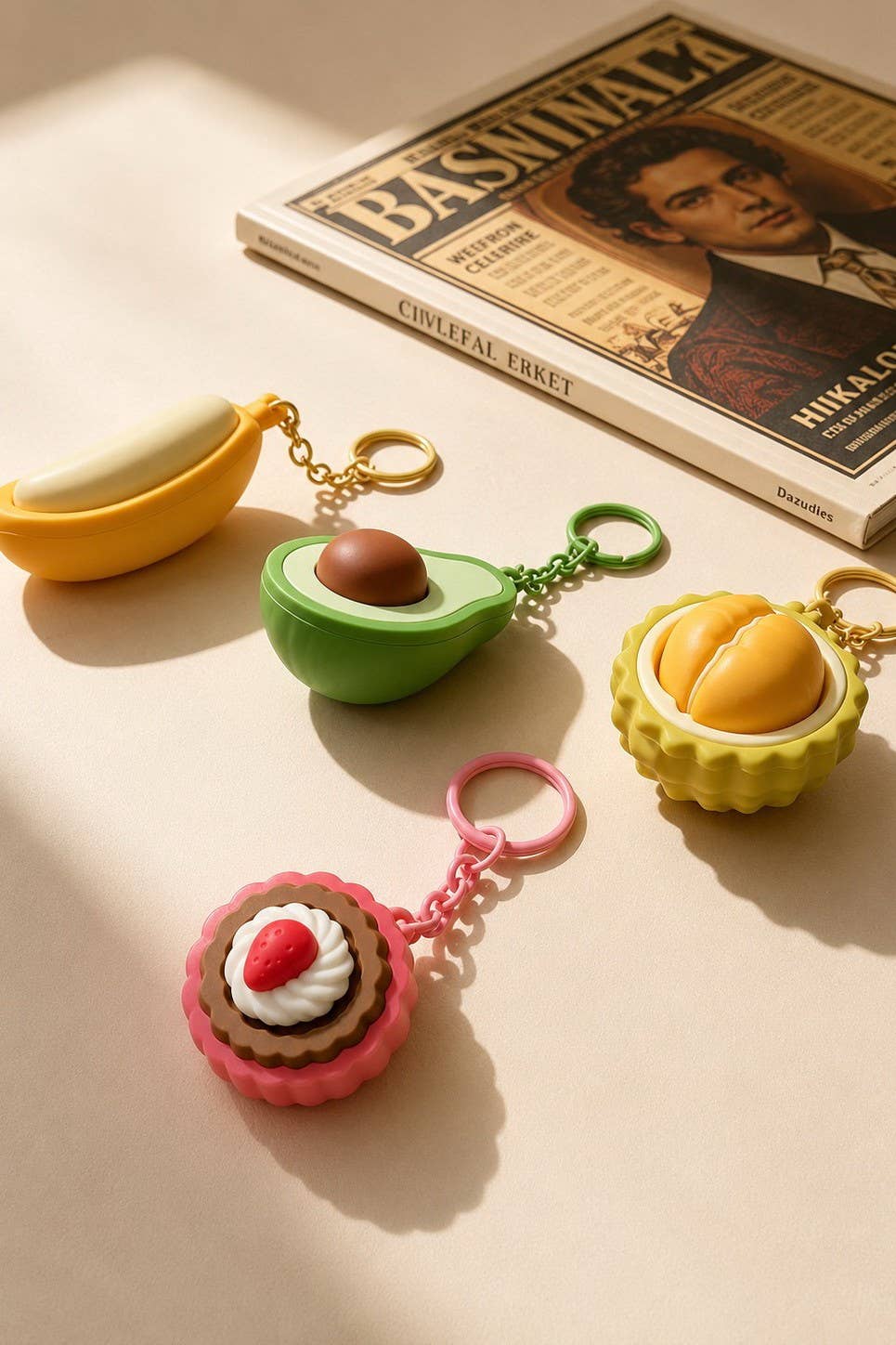 3D Fruit Tart Fidget Keychains | 40KC184