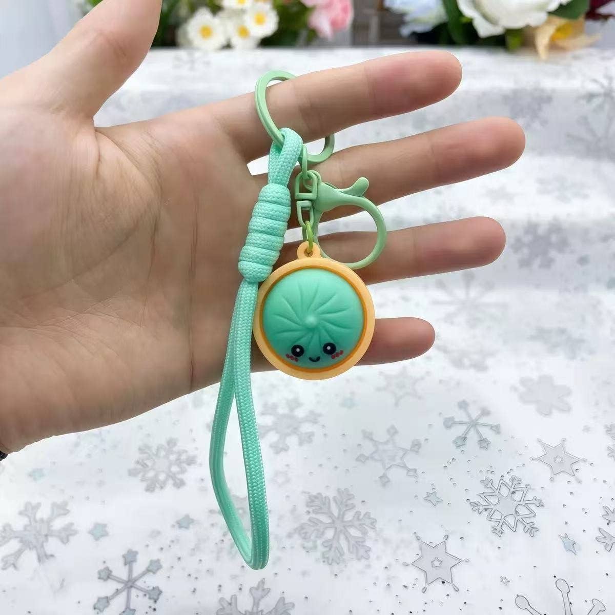 Cute Dumpling Character Wristlet Keychains 6Pc Set | 40KC191