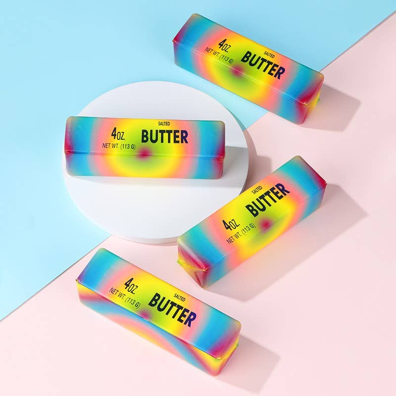 Pressure Squishy Toy Rainbow Butter 12-pc Set