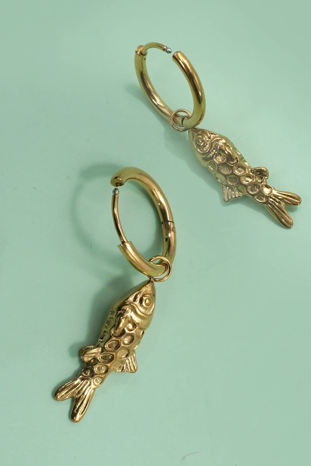 18K STAINLESS STEEL TARNISH FREE FISH EARRINGS