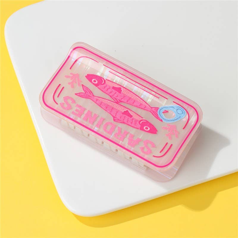 Retro Gourmet Sardine Tin Hair Claw Clip