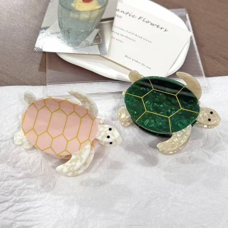 Adorable Tortoise Turtle Hair Claw Clips